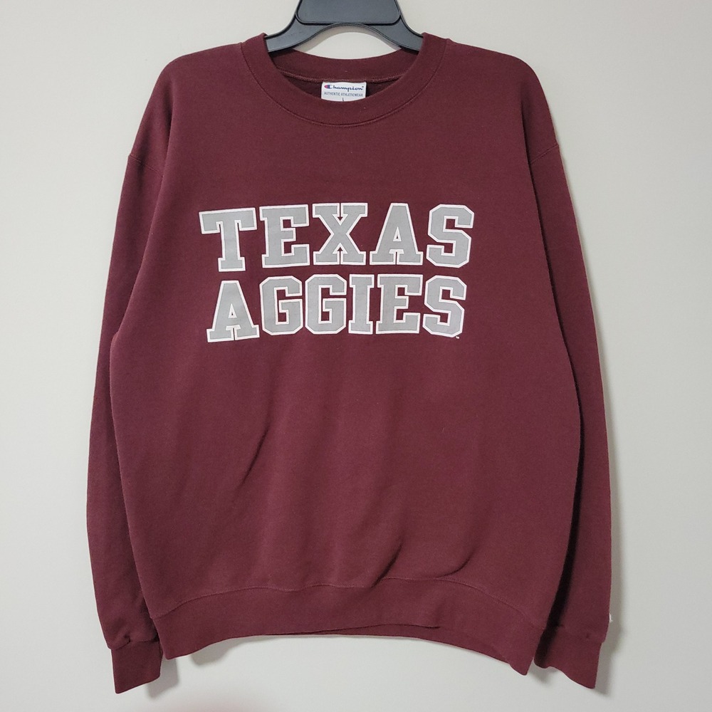 Vintage Champion Texas A&M Aggies Sweatshirt Mens L Maroon Crewneck Y2K